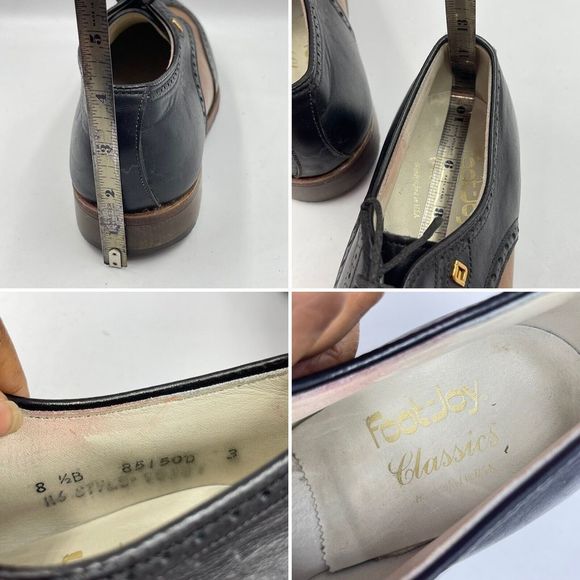 Vintage Footjoy Classics Women 8.5 B Leather Wingtip Golf Shoes Made USA - Picture 9 of 16